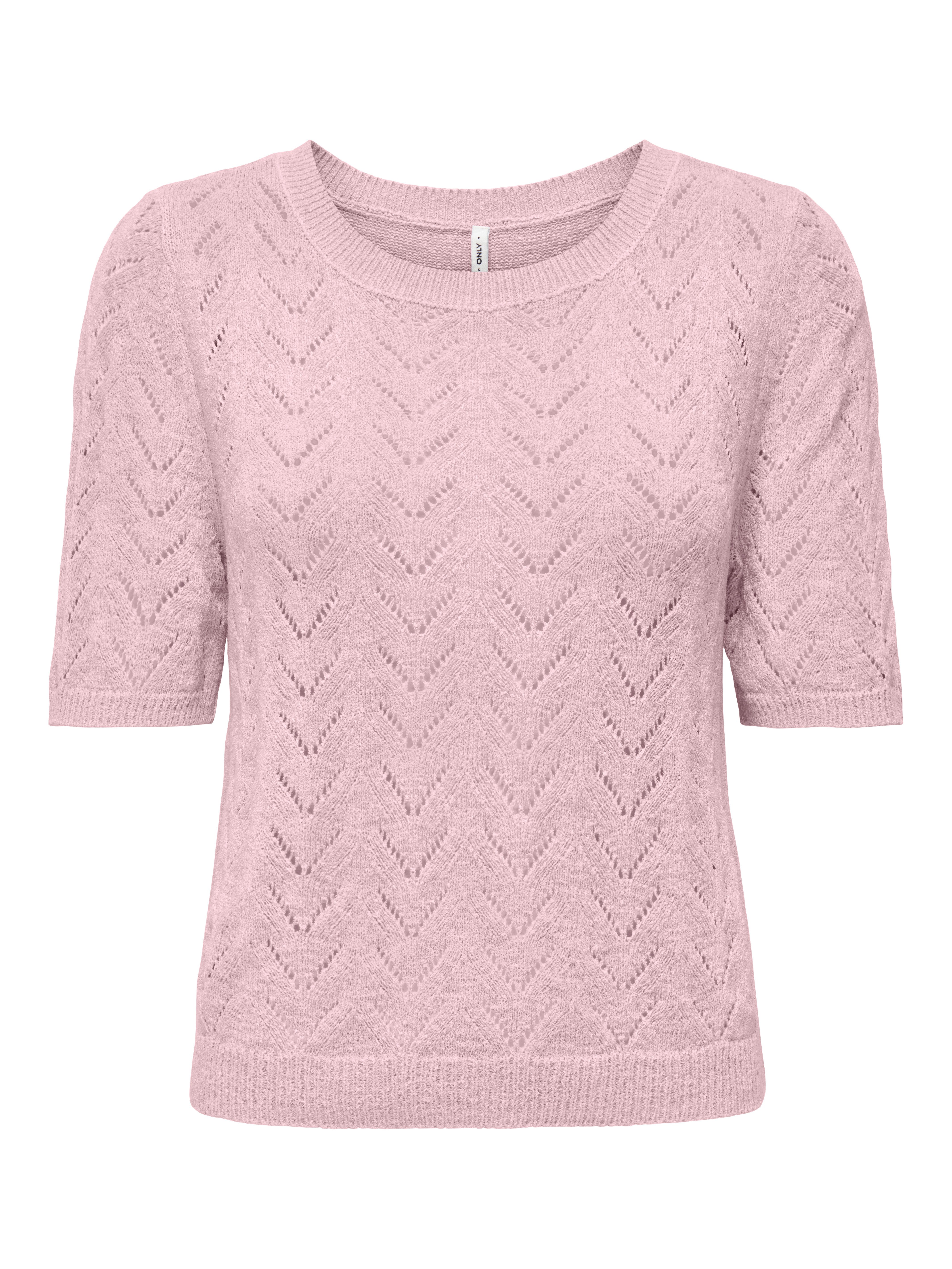 ONLY Kurzarmpullover ONLSUNNY SS O-NECK KNT Kunstfaser, regular fit, Rundhals