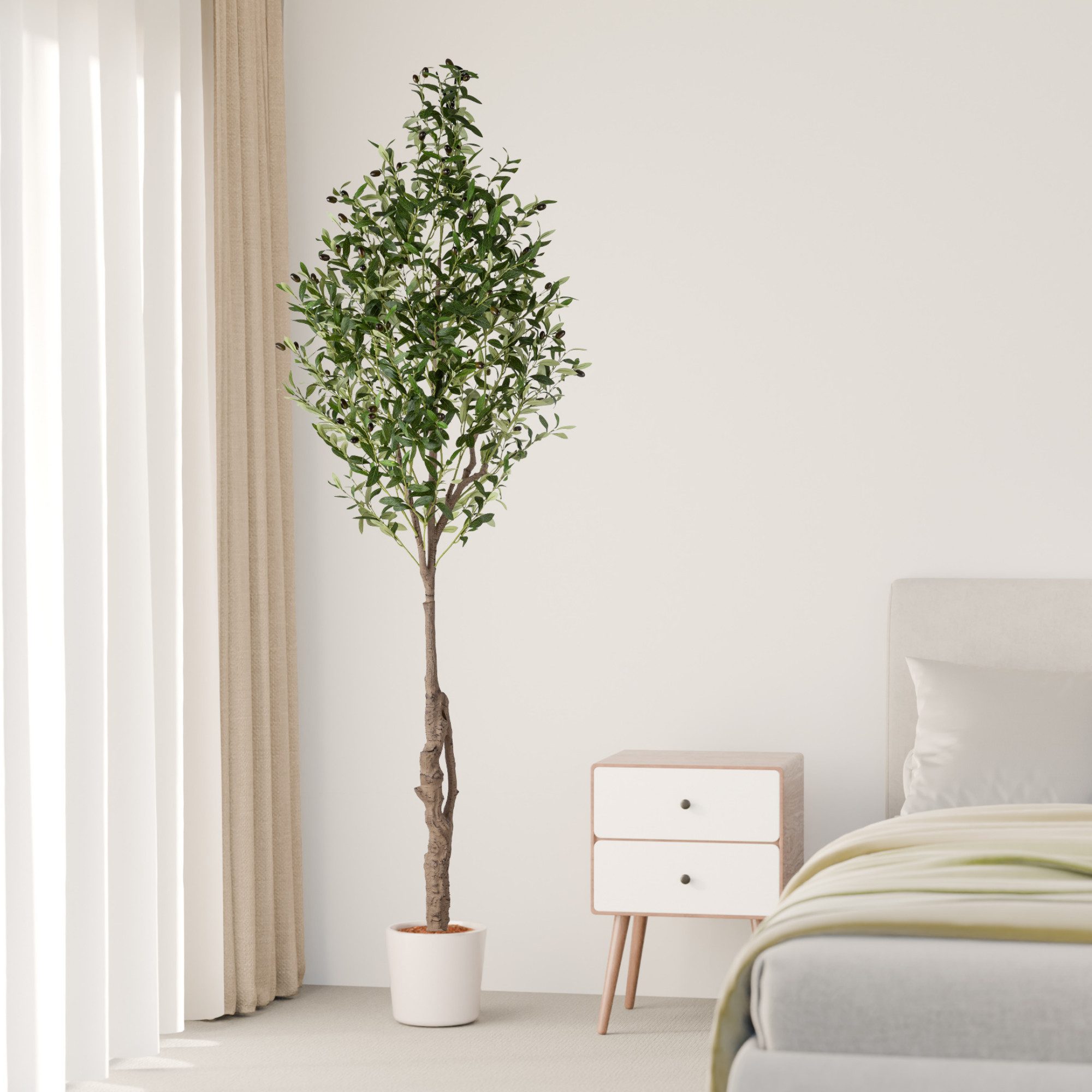 Kunstbaum Künstlicher Olivenbaum, Kunstpflanze Olivenbaum künstlich Olive, PASCH, Höhe 210 cm