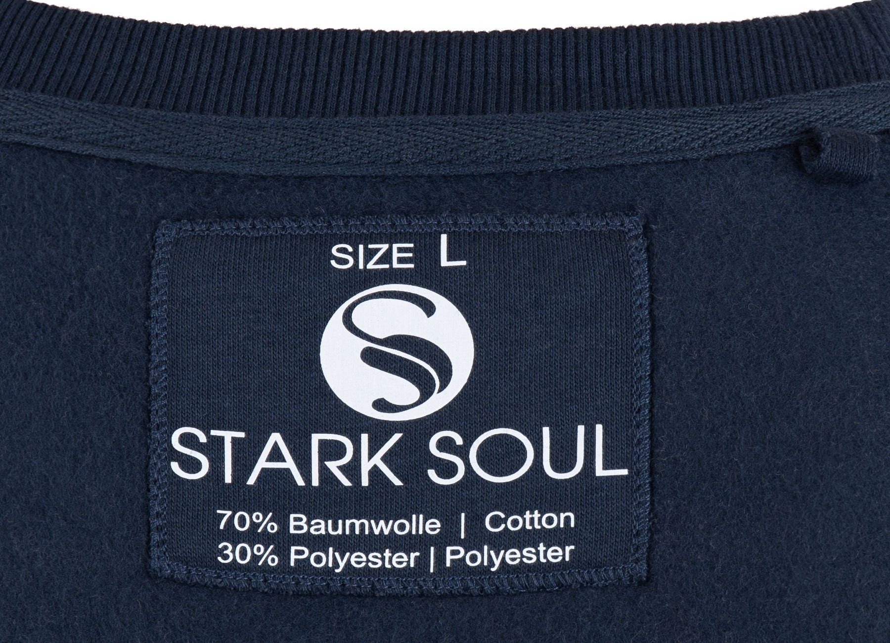 Stark Soul® Sweatshirt Stark Sweatshirt "College" Soul Unisex Marineblau Rundhals-Sweater