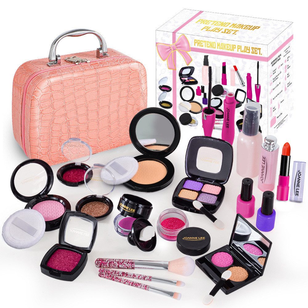 Toomoke Lernspielzeug Kinderschminke Geschenke Lernspielzeug spielzeuge für Mädchen (22-St), Realistisches Make-up-Spielset, 22-St., Kinder Rollenspiel Set), waschbares Zubehör Makeup Spielzeug Kreativset