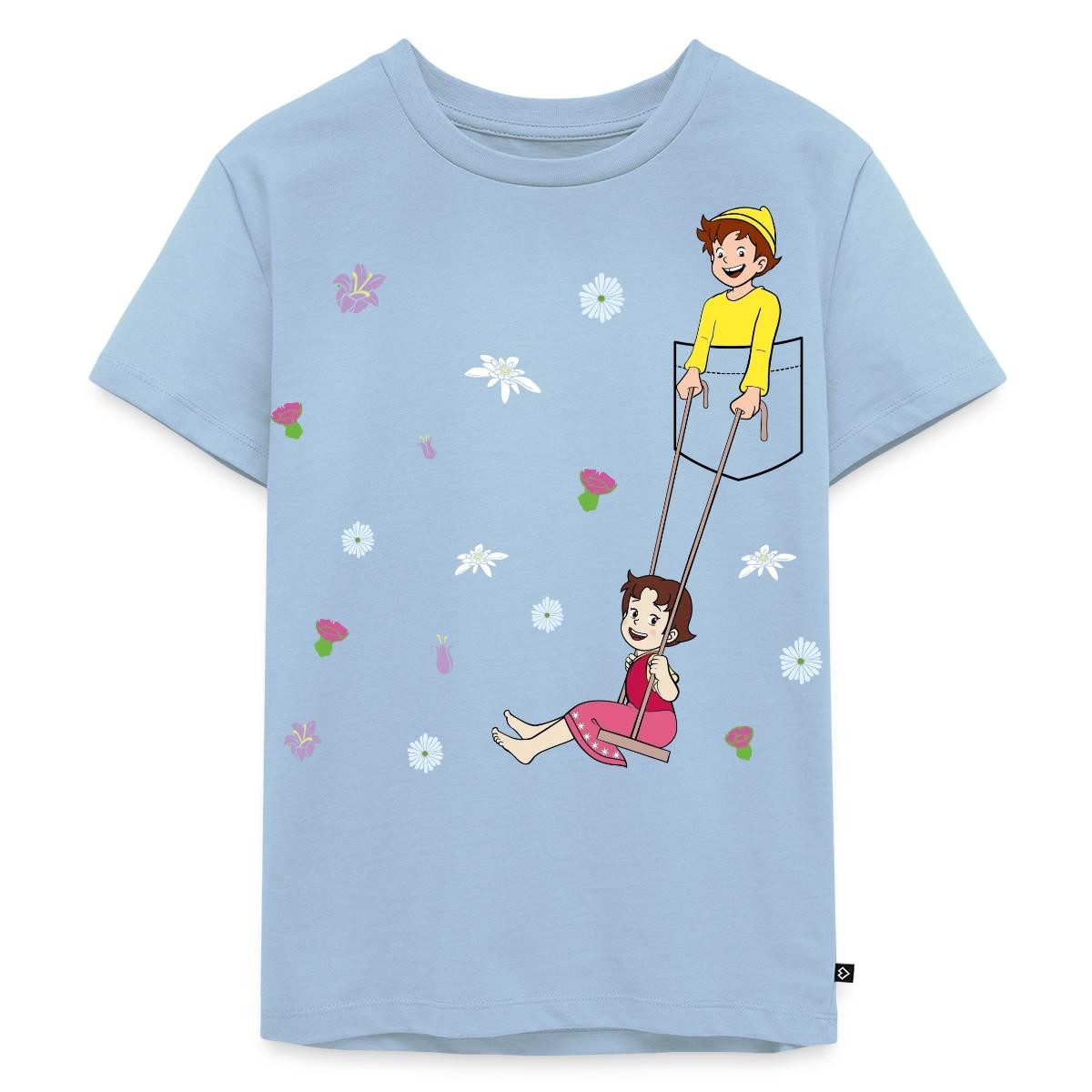 Spreadshirt T-Shirt Heidi Schaukelt Mit Peter Brusttasche Kinder Premium T-Shirt (1-tlg)