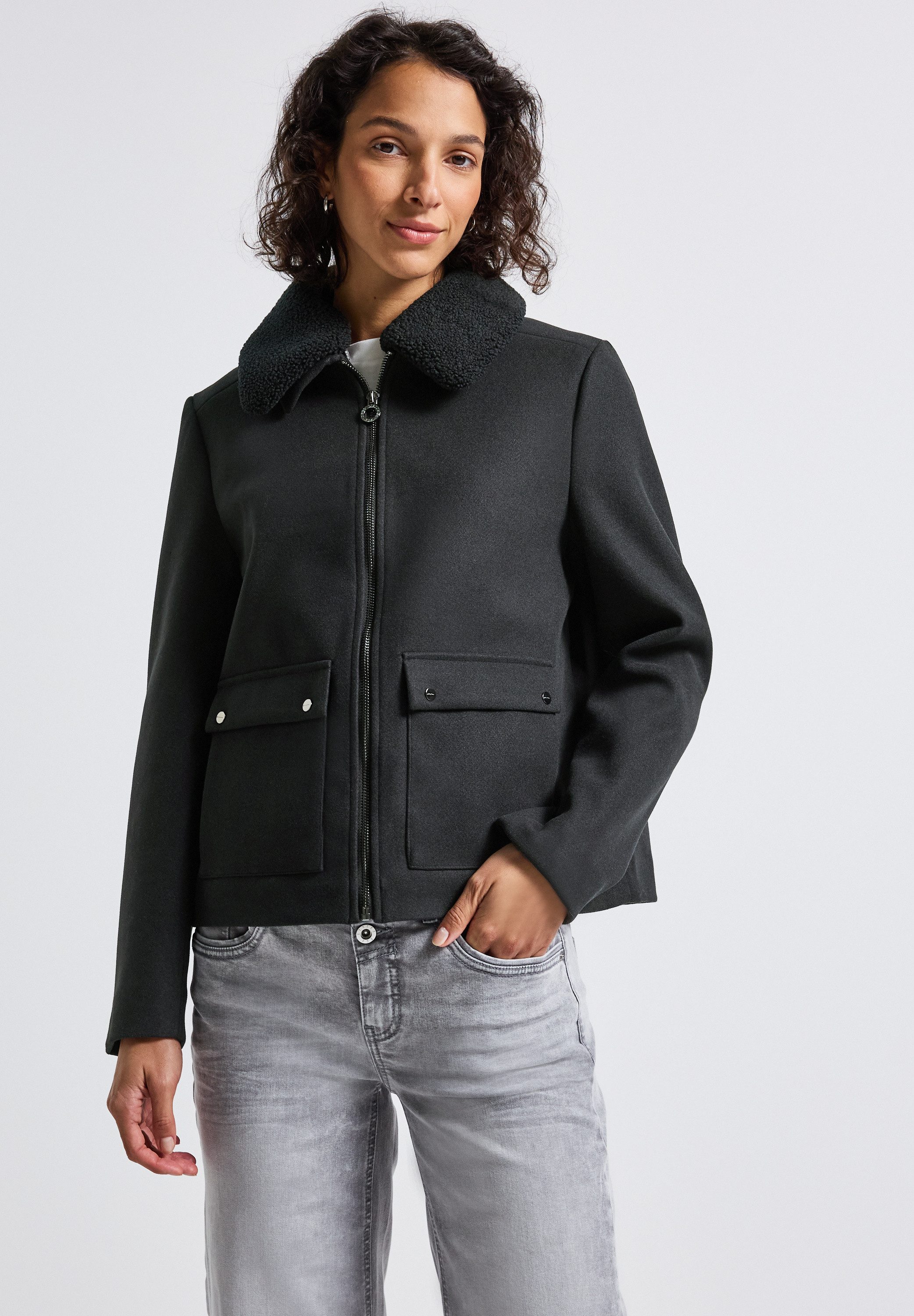 STREET ONE Outdoorjacke in Woll-Optik günstig online kaufen