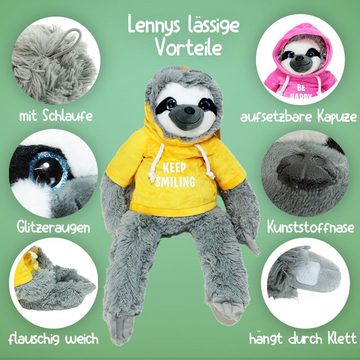 BEMIRO Tierkuscheltier Faultier Stofftier mit Kleidung "Lenny" - 40/50/60/100 cm
