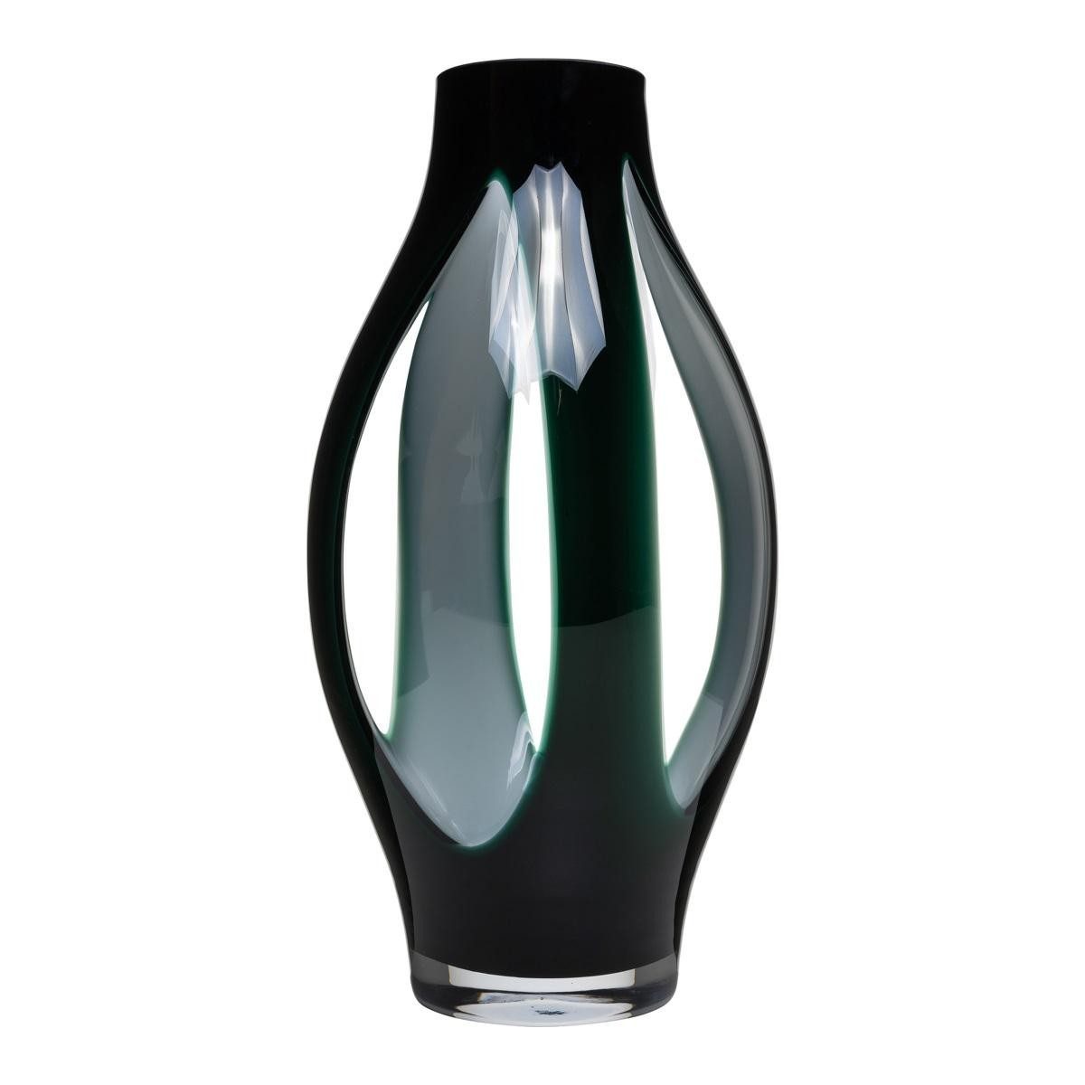 INNA-Glas Bodenvase Glas Bodenvase Prospero mit Sichtfenstern, grün-klar, 50 cm, Ø 21 cm