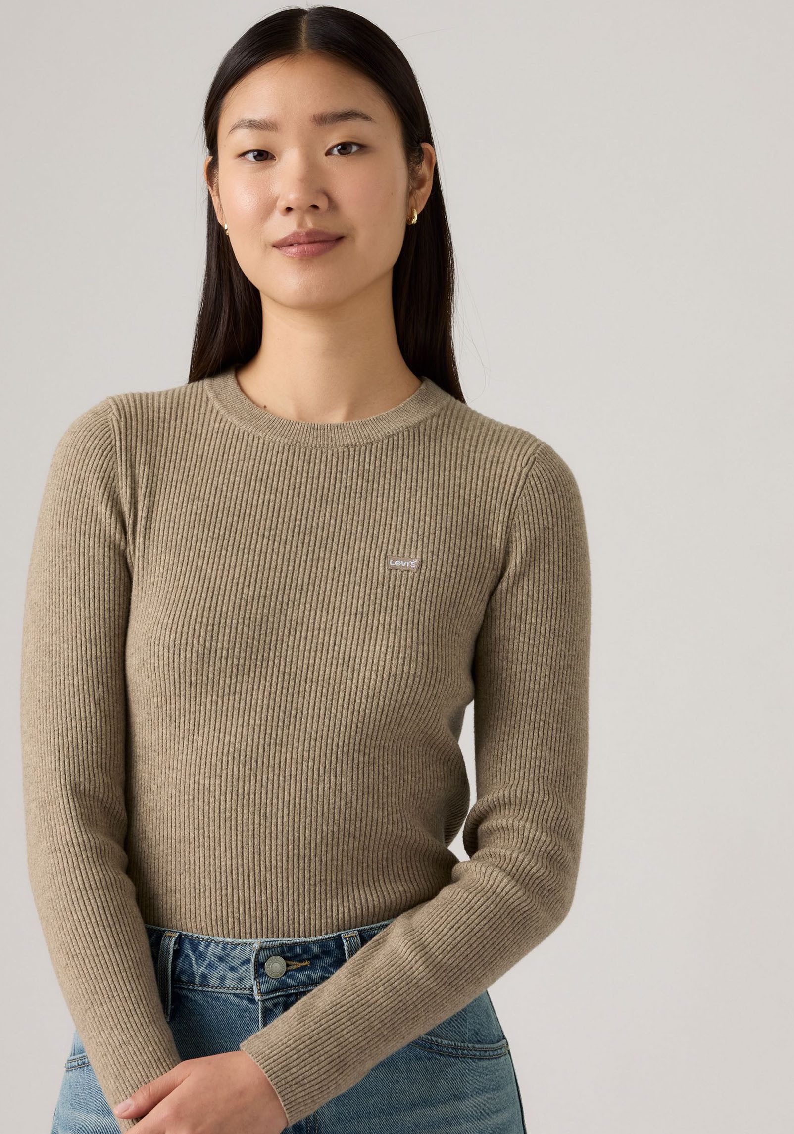 Levi's® Rundhalspullover RIB CREW SWEATER Geripptes Strickmuster günstig online kaufen
