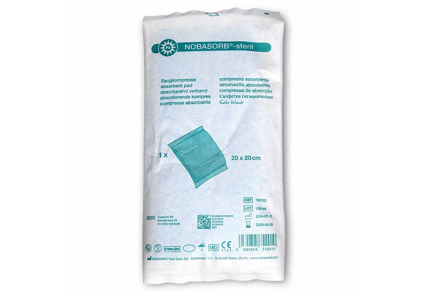 NOBAMED Paul Danz AG Wundpflaster NOBAMED NOBASORB sterile Saugkompresse 20 x 20 cm