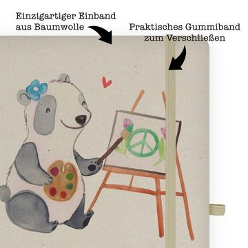 Mr. & Mrs. Panda Notizbuch Künstlerin Herz - Transparent - Geschenk, Schreibbuch, Skizzenbuch, B Mr. & Mrs. Panda, Handgefertigt