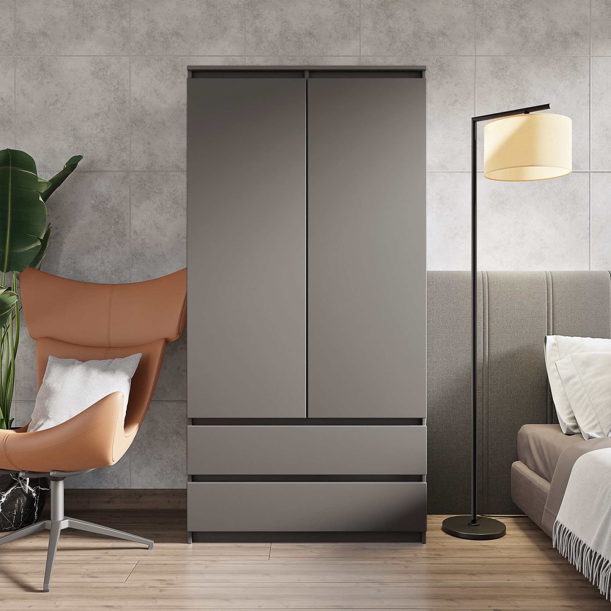 Furnica Kleiderschrank Garderobenschrank, 2 Türen und 2 Schubladen H180 x B günstig online kaufen