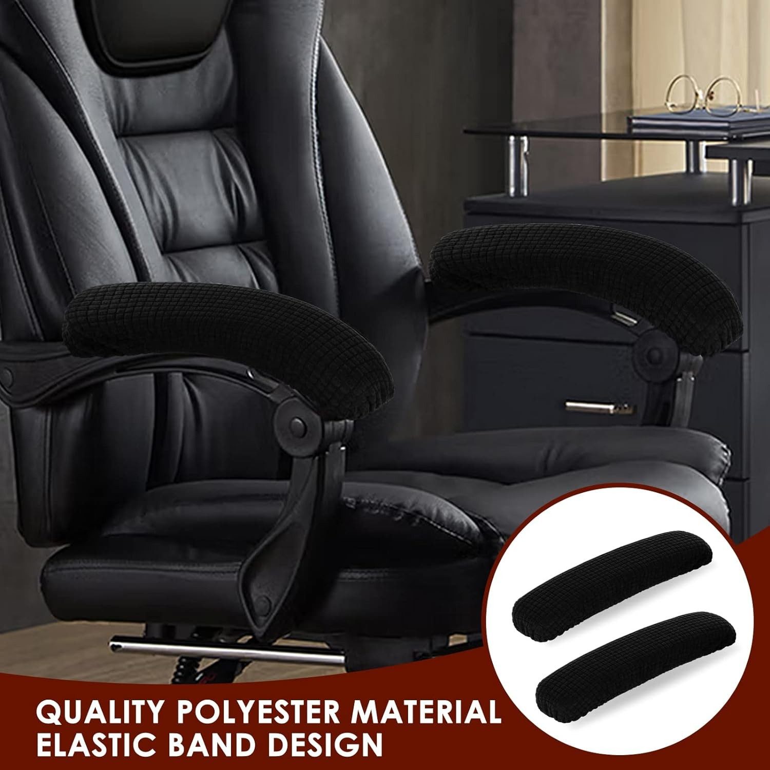LuxusKollektion Büromöbel-Set 2er Pack Schwarze Polyester günstig online kaufen