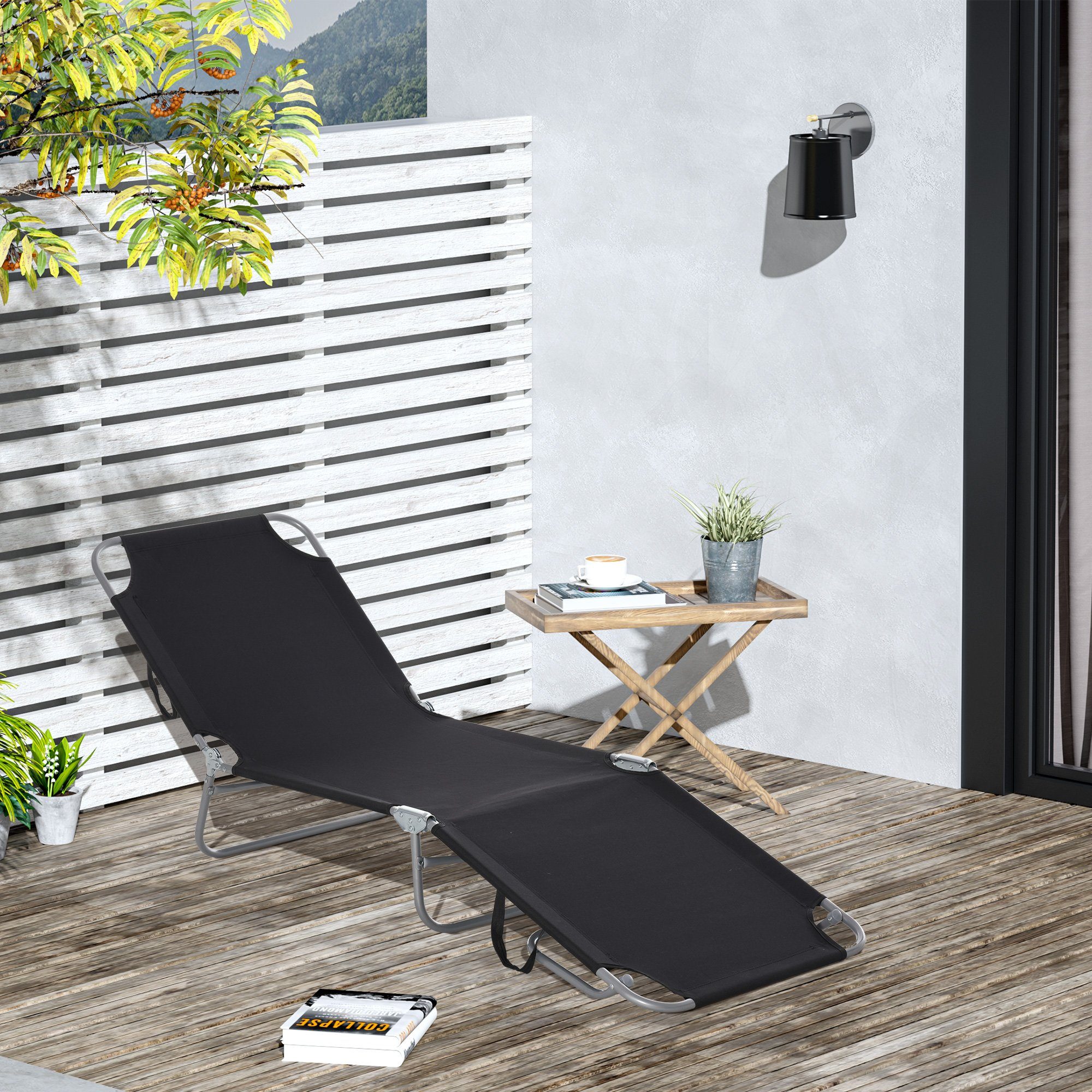 Outsunny Gartenliege Sonnenliege klappbarer Liegestuhl mit günstig online kaufen