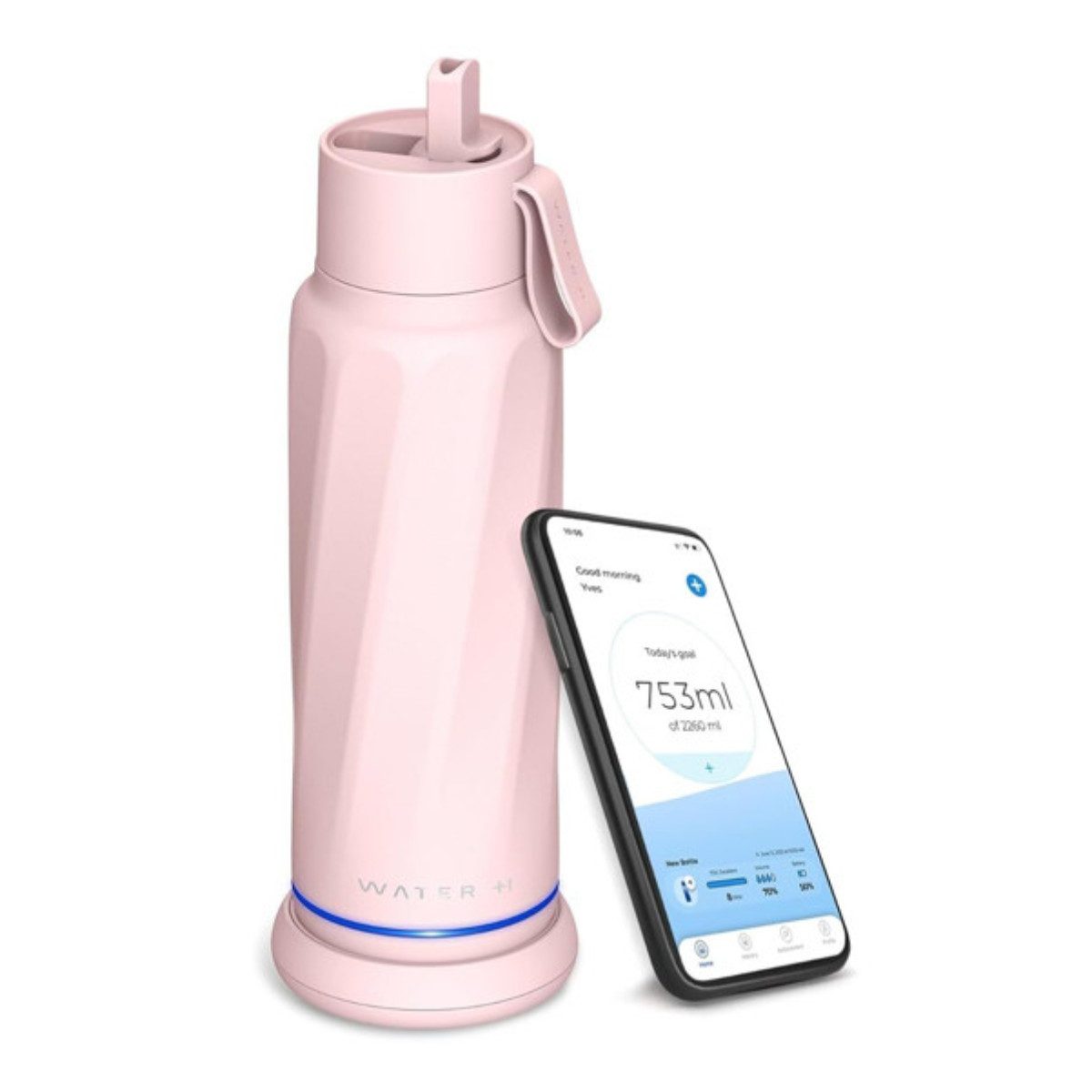 WaterH Trinkflasche Vita, TDS-Sensor, 530 ml, Pink