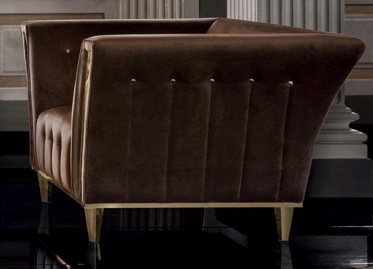 Xlmoebel Loungesessel Eleganter Samt-Sessel mit komfortabler Polsterung von Arredoclassic (1-St., Sessel), Hergestellt in Europa
