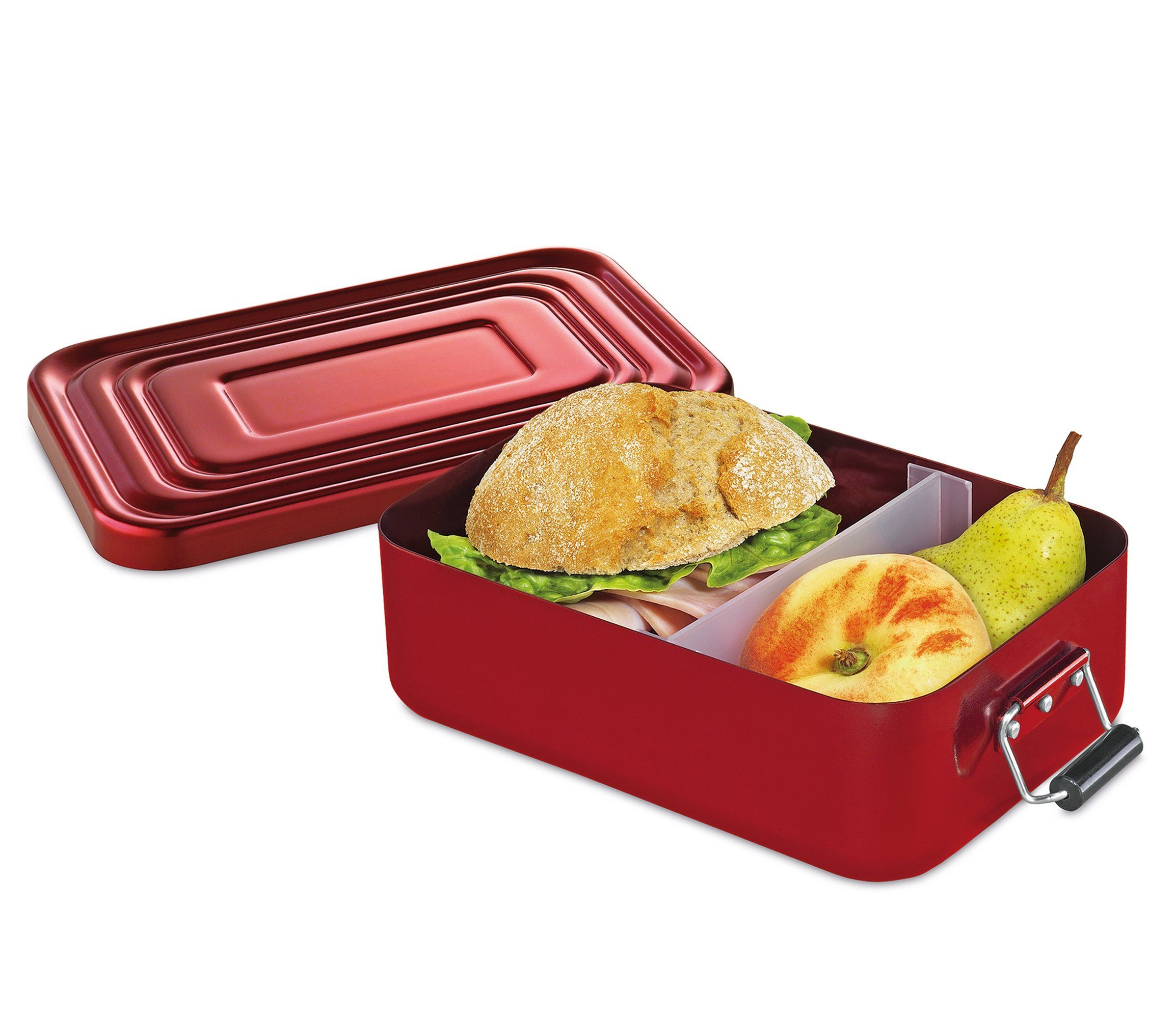 Küchenprofi Lunchbox Lunchbox groß rot mit Trennsteg, Aluminium