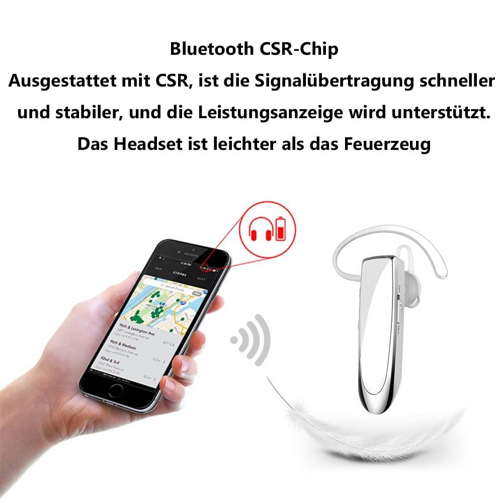 GelldG Bluetooth Headset 4.0 (Bluetooth) Bluetooth-Kopfhörer weiß