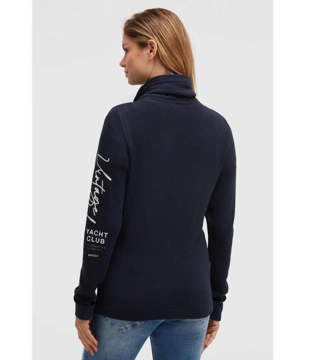 SOCCX Sweatjacke mit hohem Kragen navy blue – Bild 4 von 5