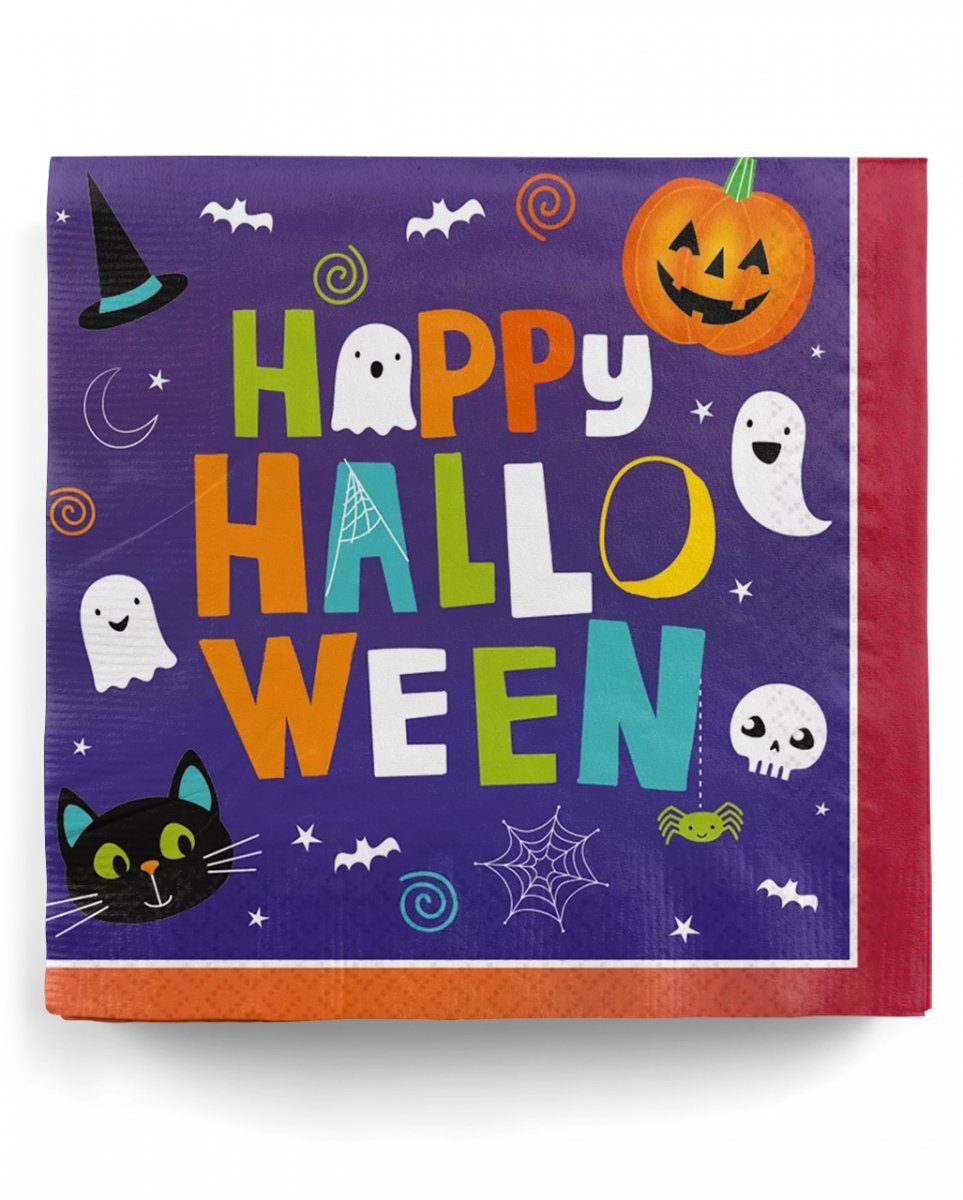 Horror-Shop Papierserviette Kinderfreundliche Halloween Sevietten 16 Stück