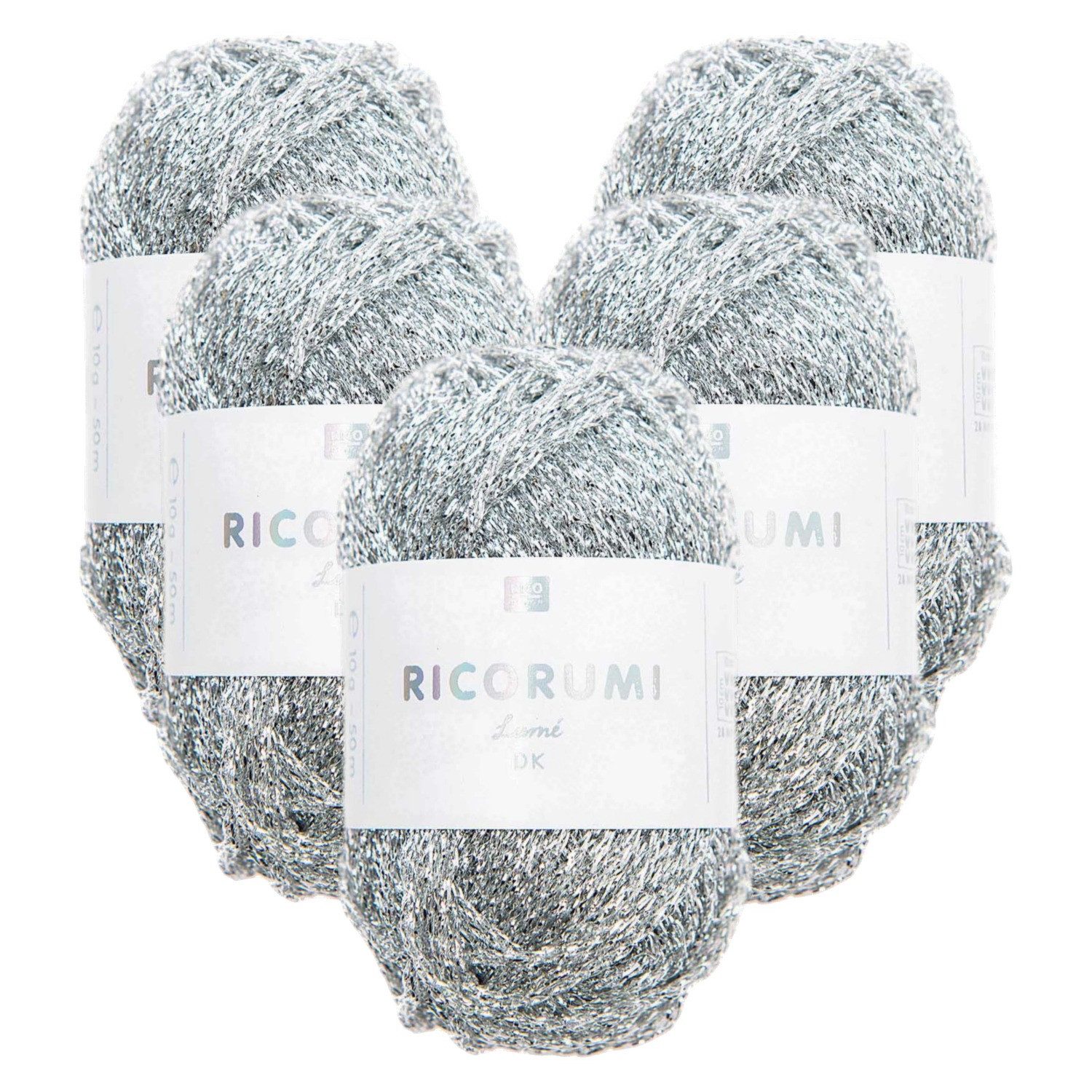 Rico Design 5 x RICO CREATIVE RICORUMI LAMÉ DK Häkelwolle, 500 m