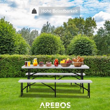 Arebos Bierzeltgarnitur Festzeltgarnitur, Biertisch Set, klappbar Campingtisch, (Set), Wetterfest & Pflegeleicht