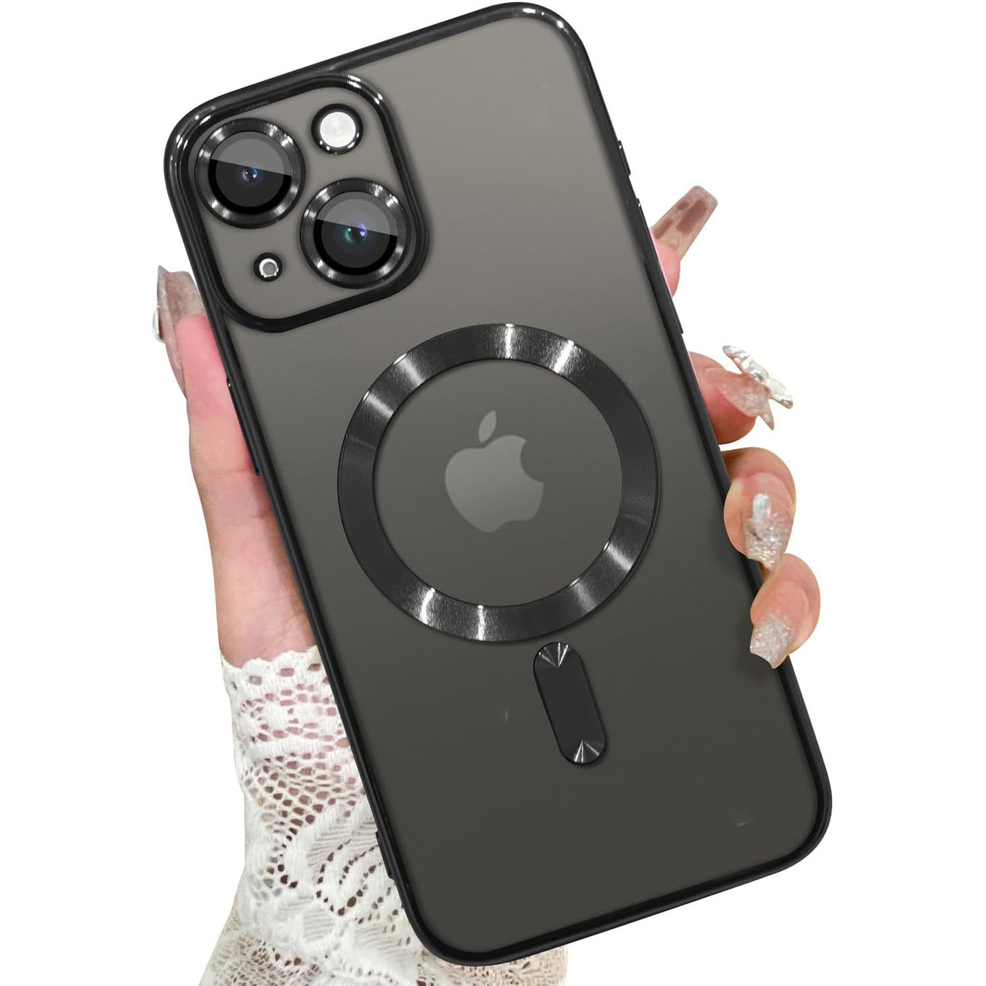 Wörleonline Handyhülle für Apple iPhone 14 mit integriertem Kameraschutz, TPU Schutzhülle, MagSafe kompatible Hülle