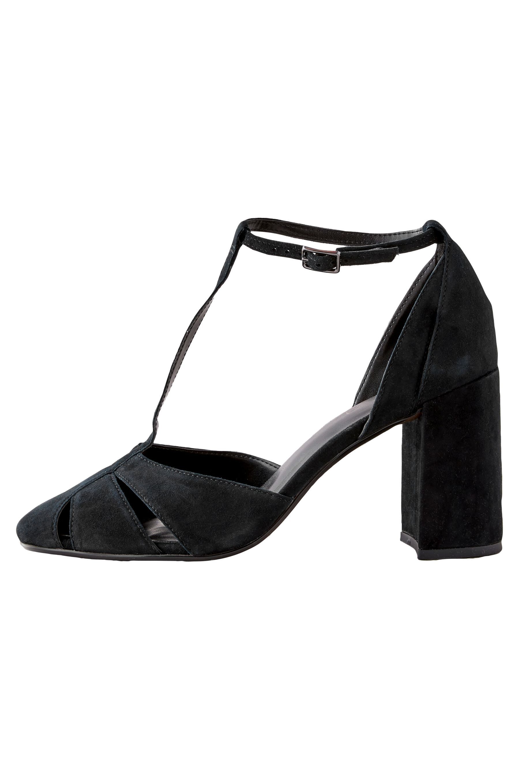 Forever Comfort® runde Lederschuhe mit Blockabsatz Sandalette