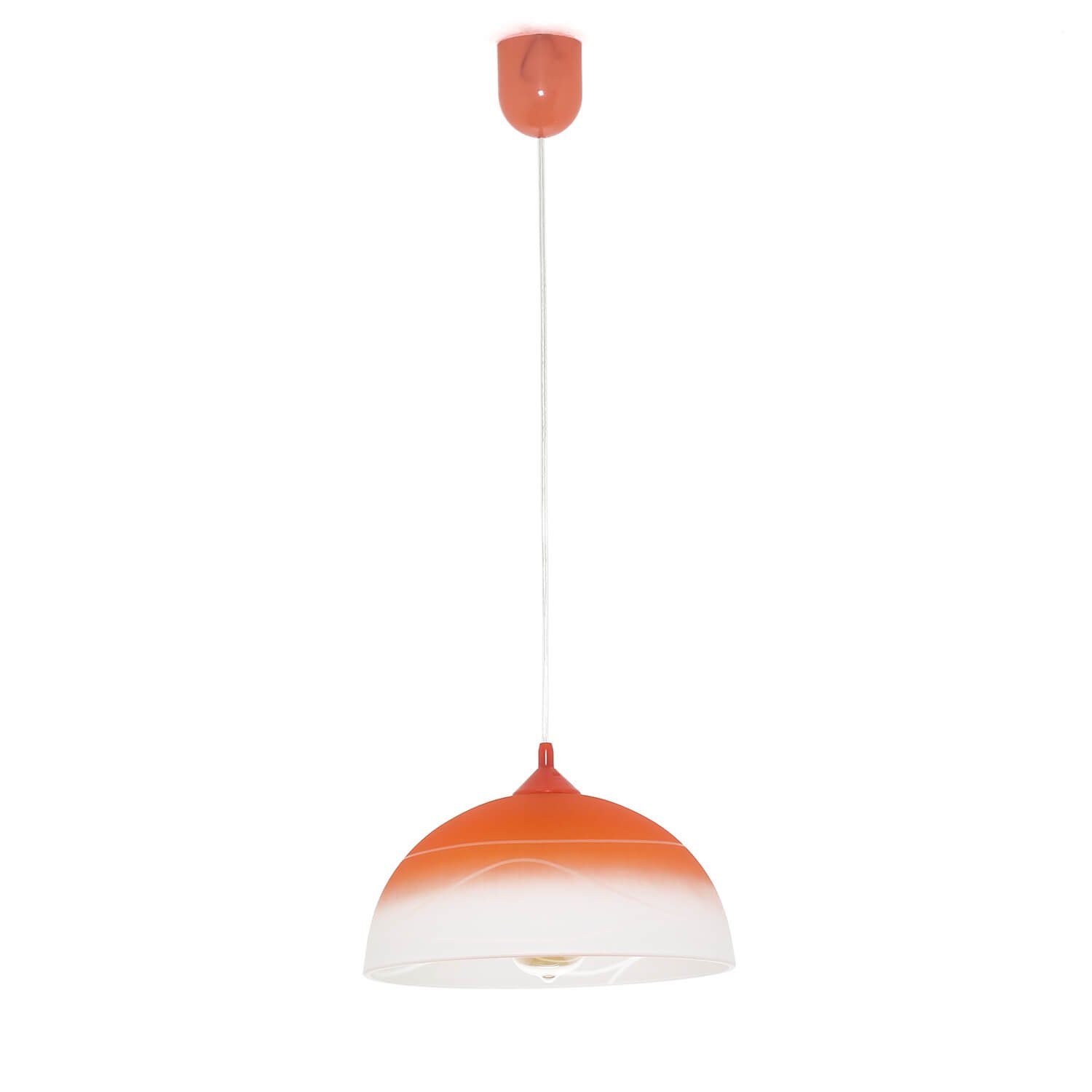 Licht-Erlebnisse Pendelleuchte ADANIA, ohne Leuchtmittel, Hängeleuchte Esstisch Orange Weiß Retro Hängelampe