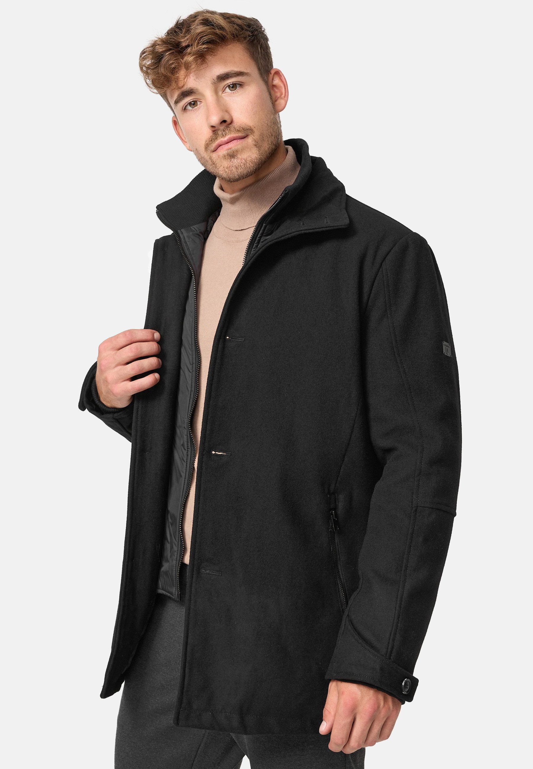 Indicode Wintermantel Herren Brittany Mantel Winter Herrenmantel mit wattierter Innenjacke und Zippertaschen