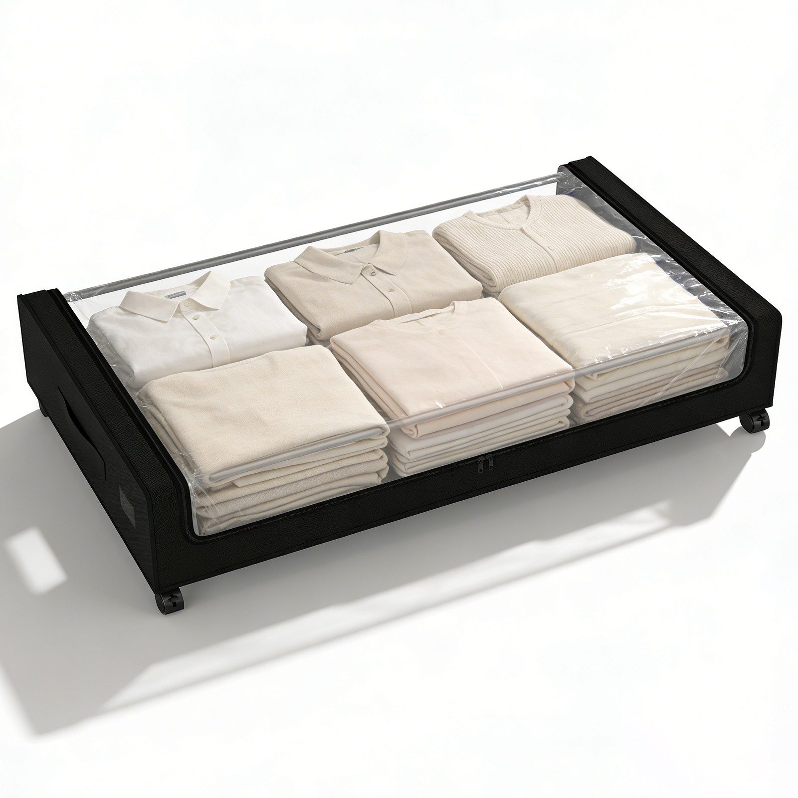 Sekey Unterbettkommode Unterbett Aufbewahrungsbox mit deckel transparente Aufbewahrungstasche, 1 St Organizer mit Rollen für Kleiderschrank zur Aufbewahrung