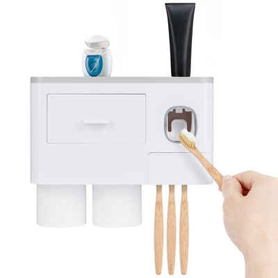 ONVAYA Zahnbürste »Zahnbürstenhalter mit automatischem Zahnpastaspender, Selbstklebende Zahnbürstenhalterung ohne Bohren, Set«