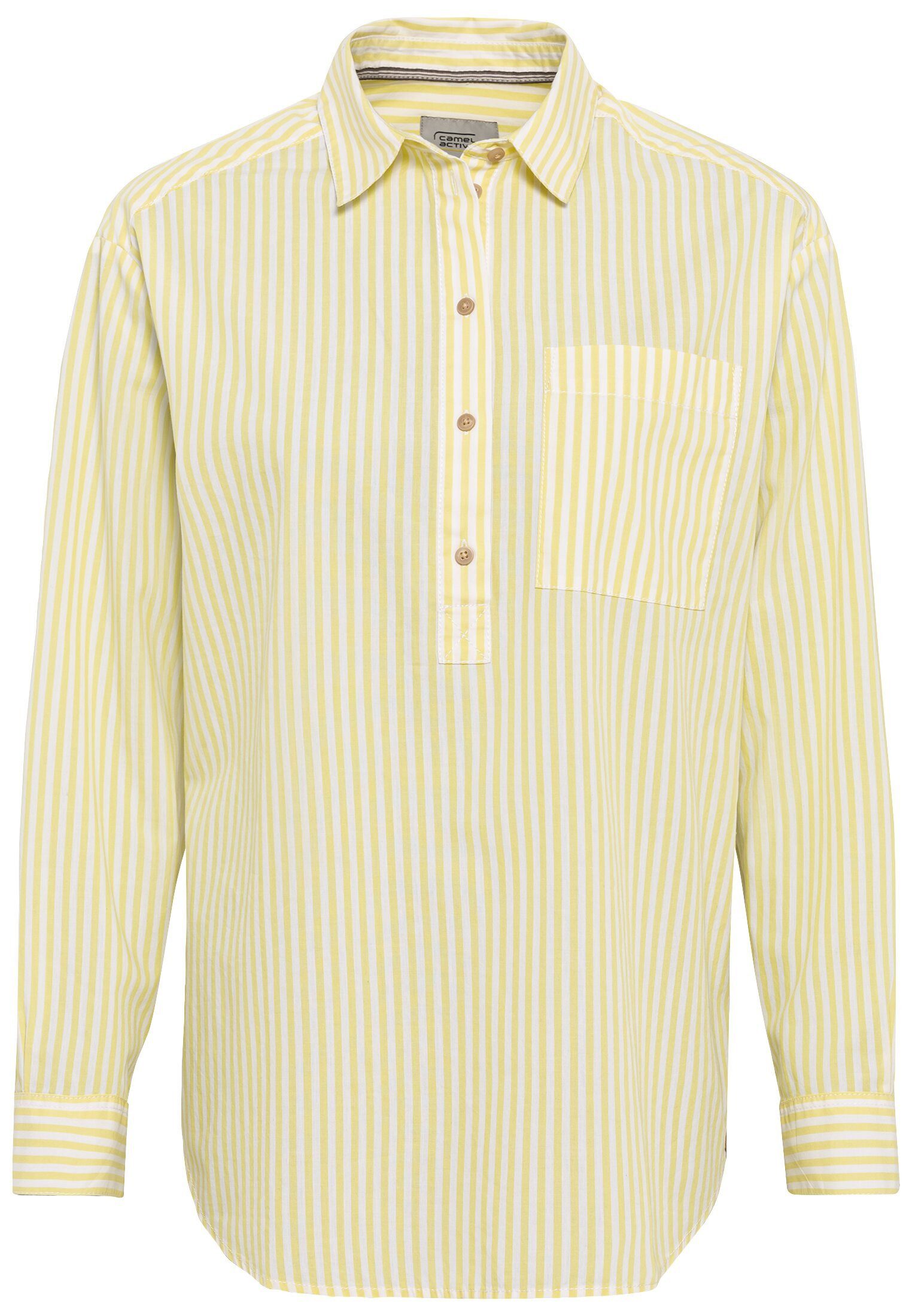 camel active Langarmbluse Schlupfbluse aus reiner Baumwolle günstig online kaufen