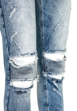 Cipo & Baxx Röhrenjeans mit frechen Abriebstellen und Cut-Outs in Skinny Fit