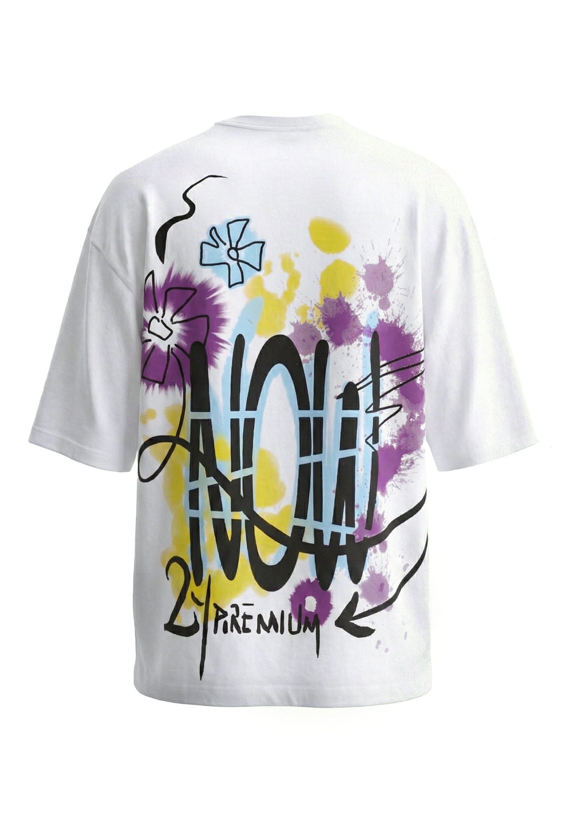 2Y Premium T-Shirt 2Y Premium 2Y Premium Flower Splash Oversized T-Shirts (1-tlg)