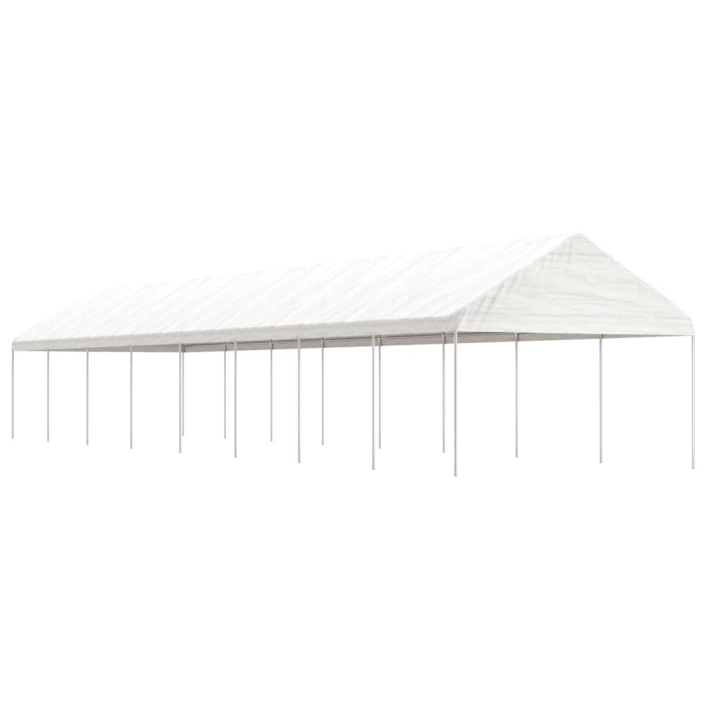 vidaXL Partyzelt Pavillon mit Dach Weiß 17,84x4,08x3,22 m Polyethylen