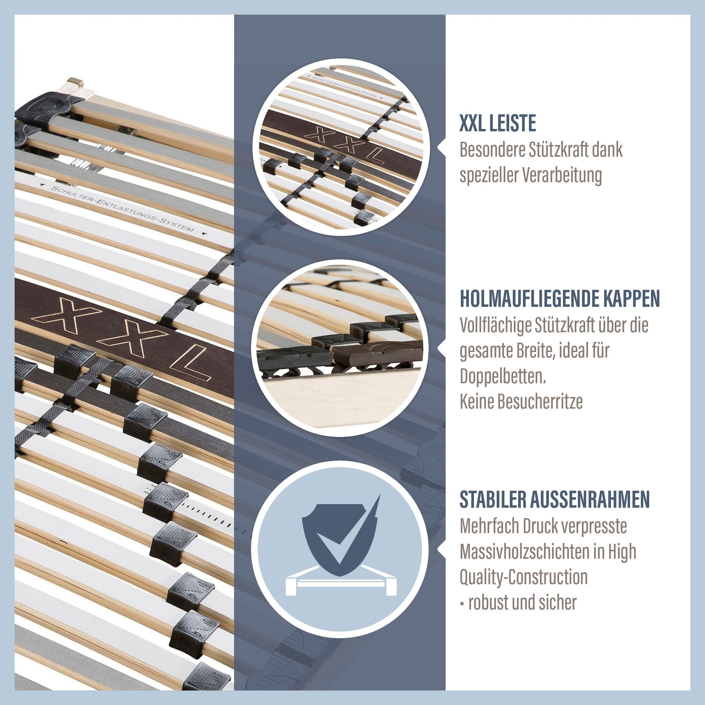 Lattenrost Universal LR-K H 5, Beco, Kopfteil manuell verstellbar, Fußteil günstig online kaufen