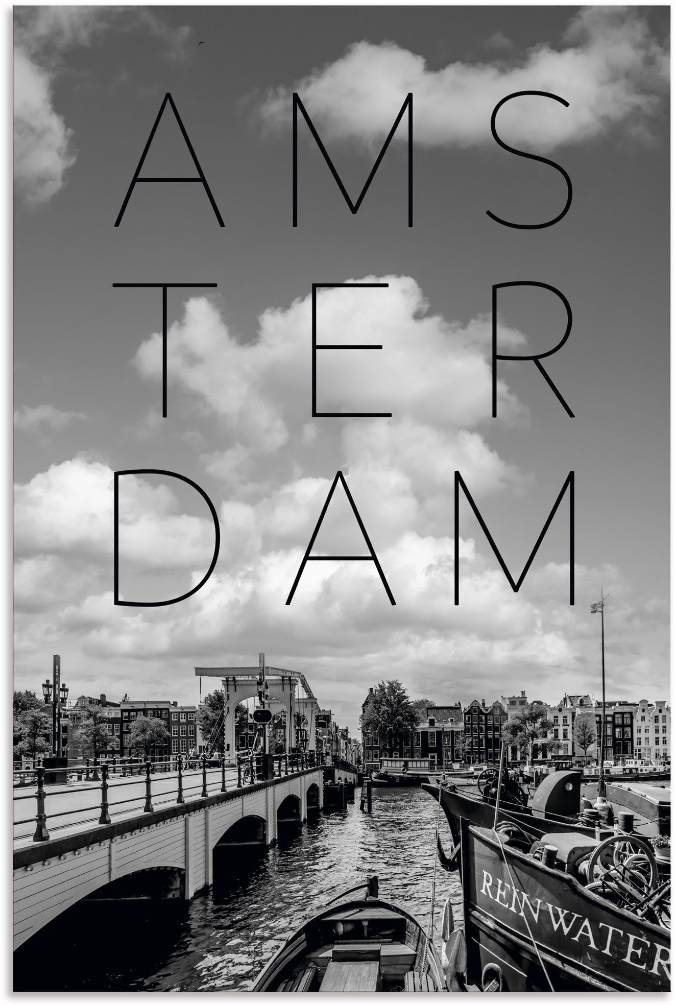in versch. in Magere Größen Wandbild St), Artland Alubild, (1 Poster Amsterdam, als Wandaufkleber Leinwandbild, oder Brug Amsterdam