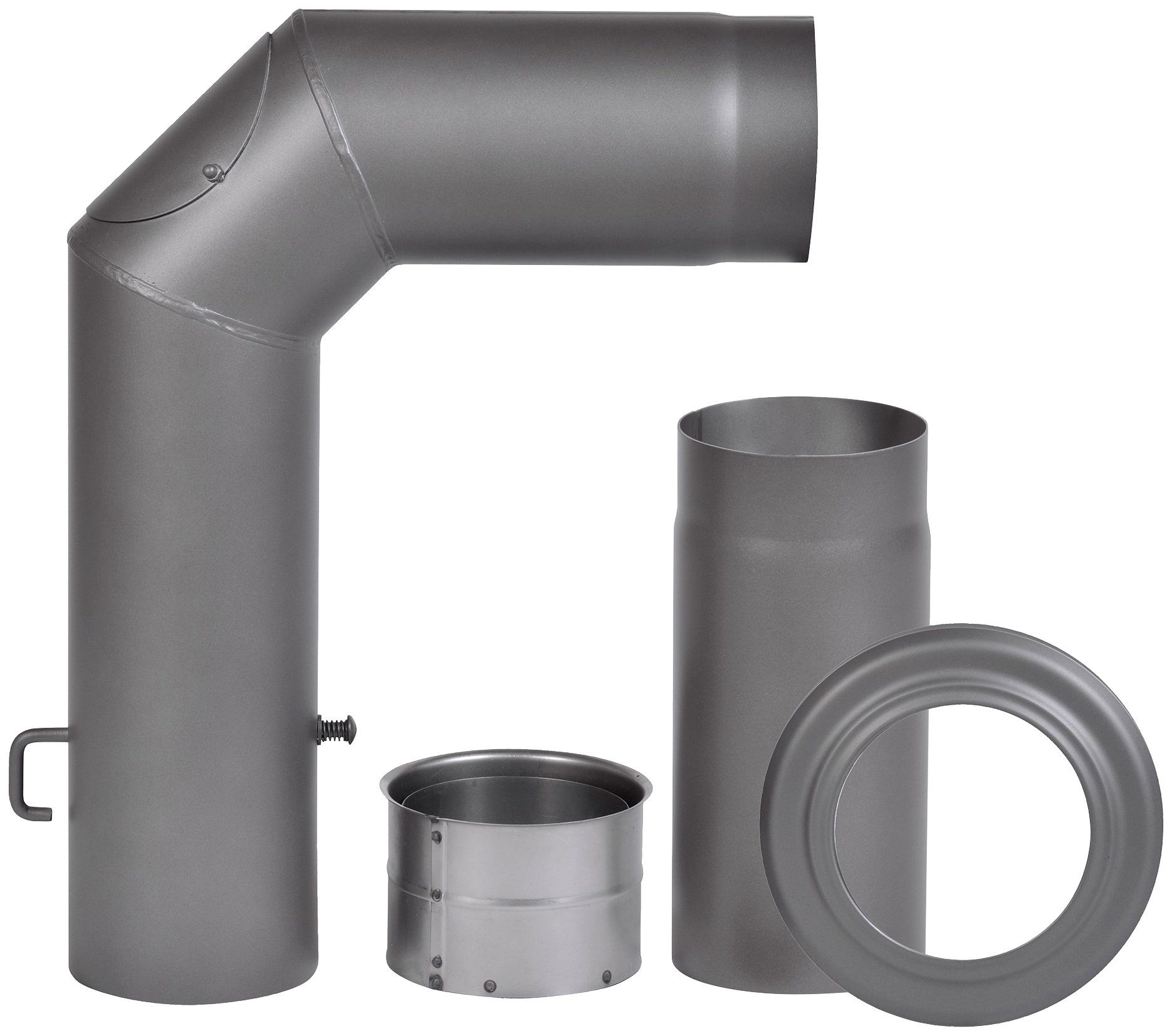 Firefix Ofenrohr, (Set), Bogen, 150 mm, 90 °, Stahlblech, mit Verlängerung