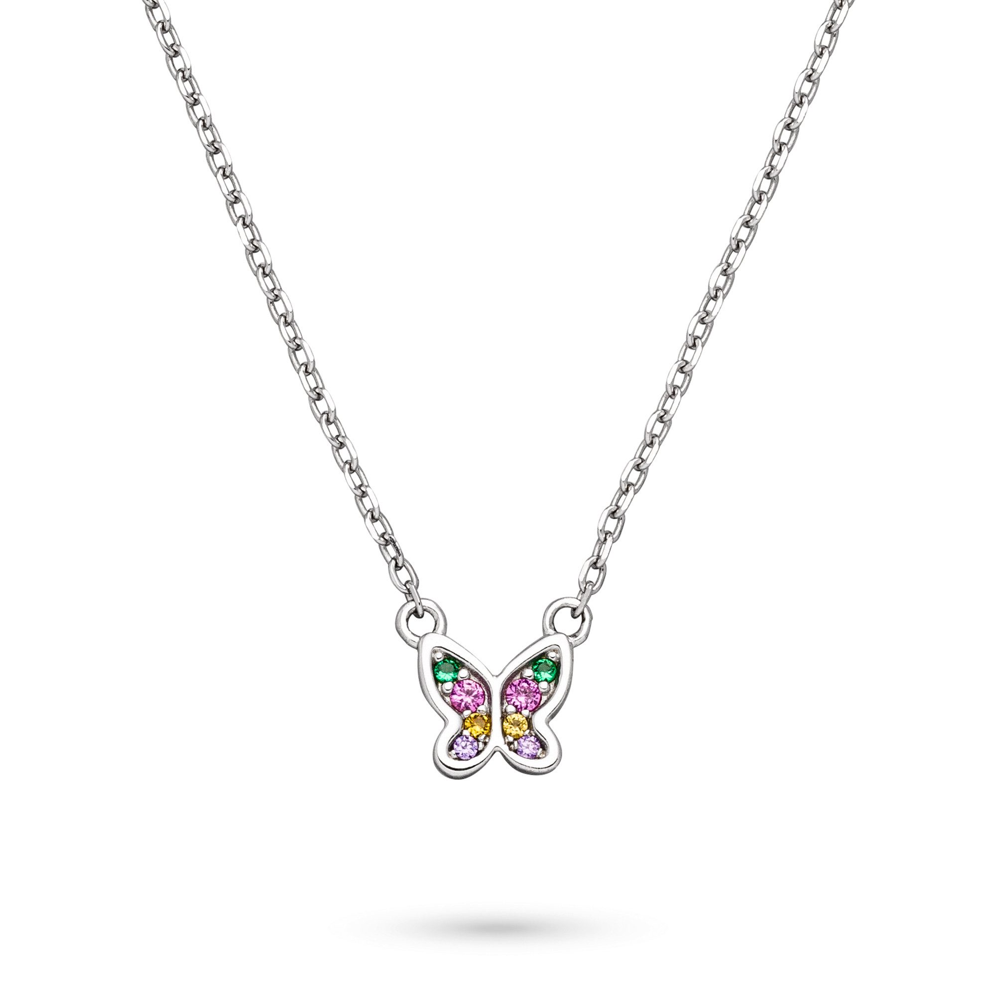 s.Oliver Kette mit Anhänger Butterfly, Schmetterling-Optik, mit Zirkonia (synth)