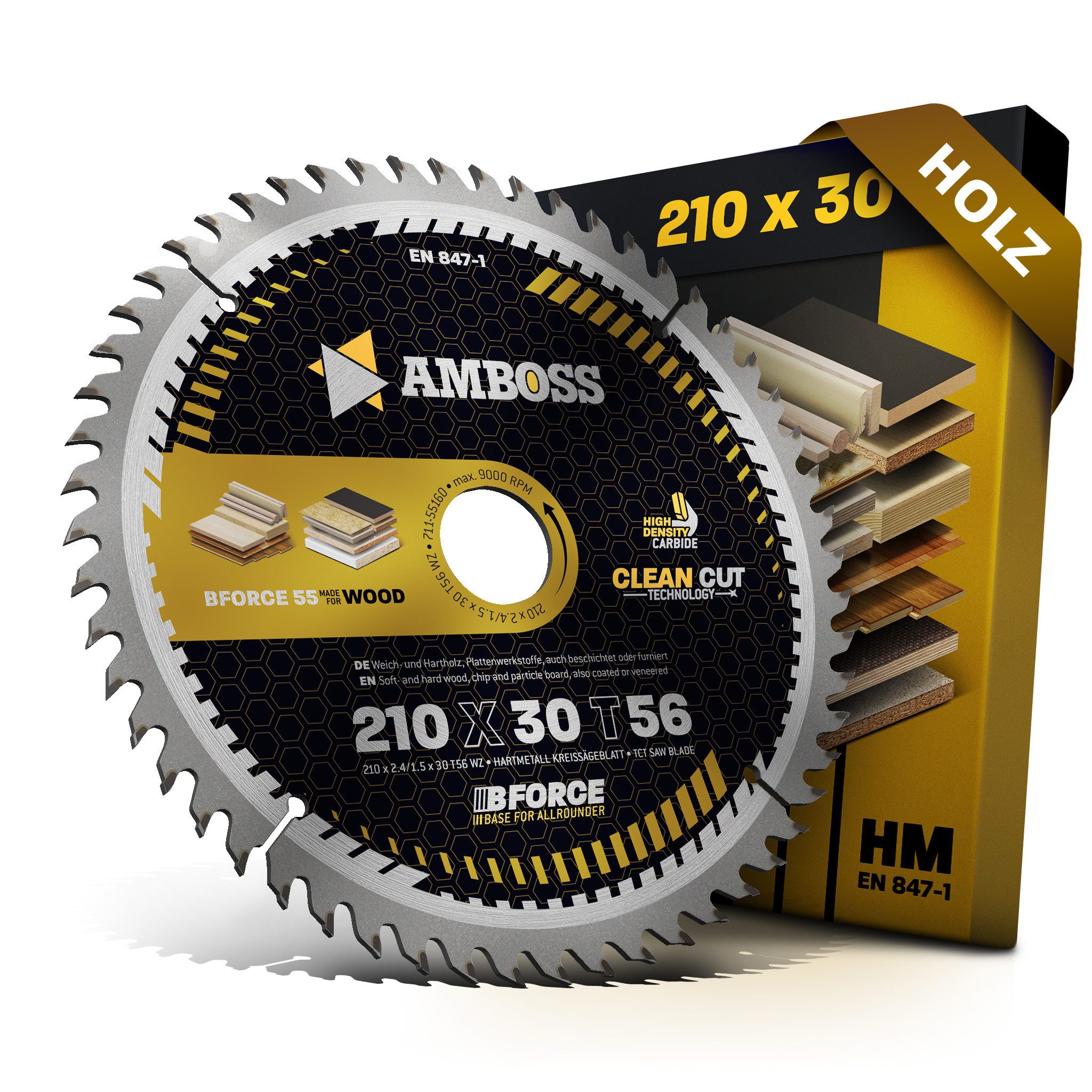 Amboss Werkzeuge Kreissägeblatt HM Kreissägeblatt - 210 x 2.4/1.5 x 30 Z56 WZ