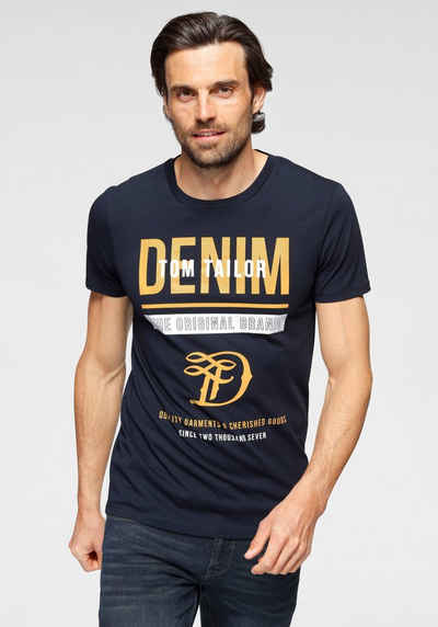 TOM TAILOR Denim T-Shirt mit großem Logofrontprint
