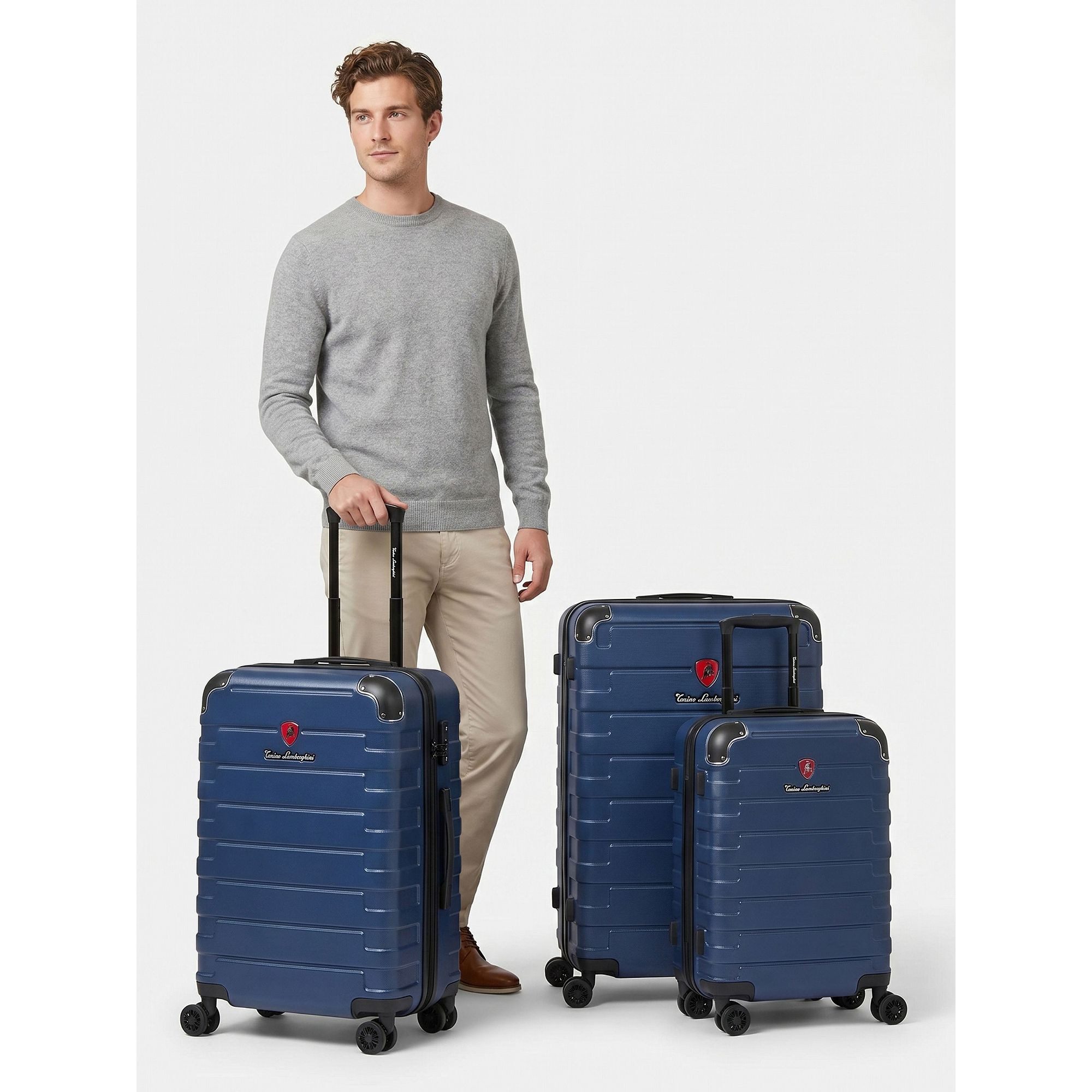 Tonino Lamborghini Trolleyset Milano, 4 Rollen, (3-teilig, 3 tlg), ABS