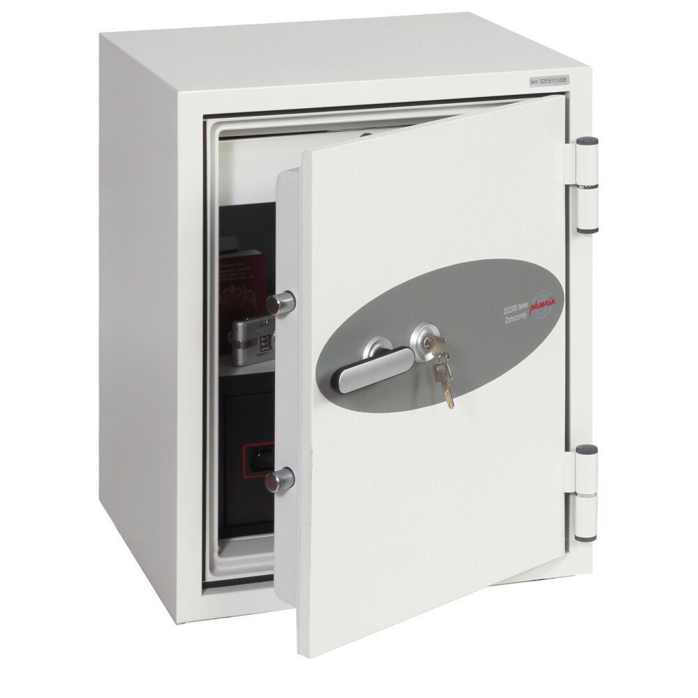 Phoenix Tresor Phoenix DS2501K Datenschutztresor Datacombi elek Tastenschloss Weiß (1-St)