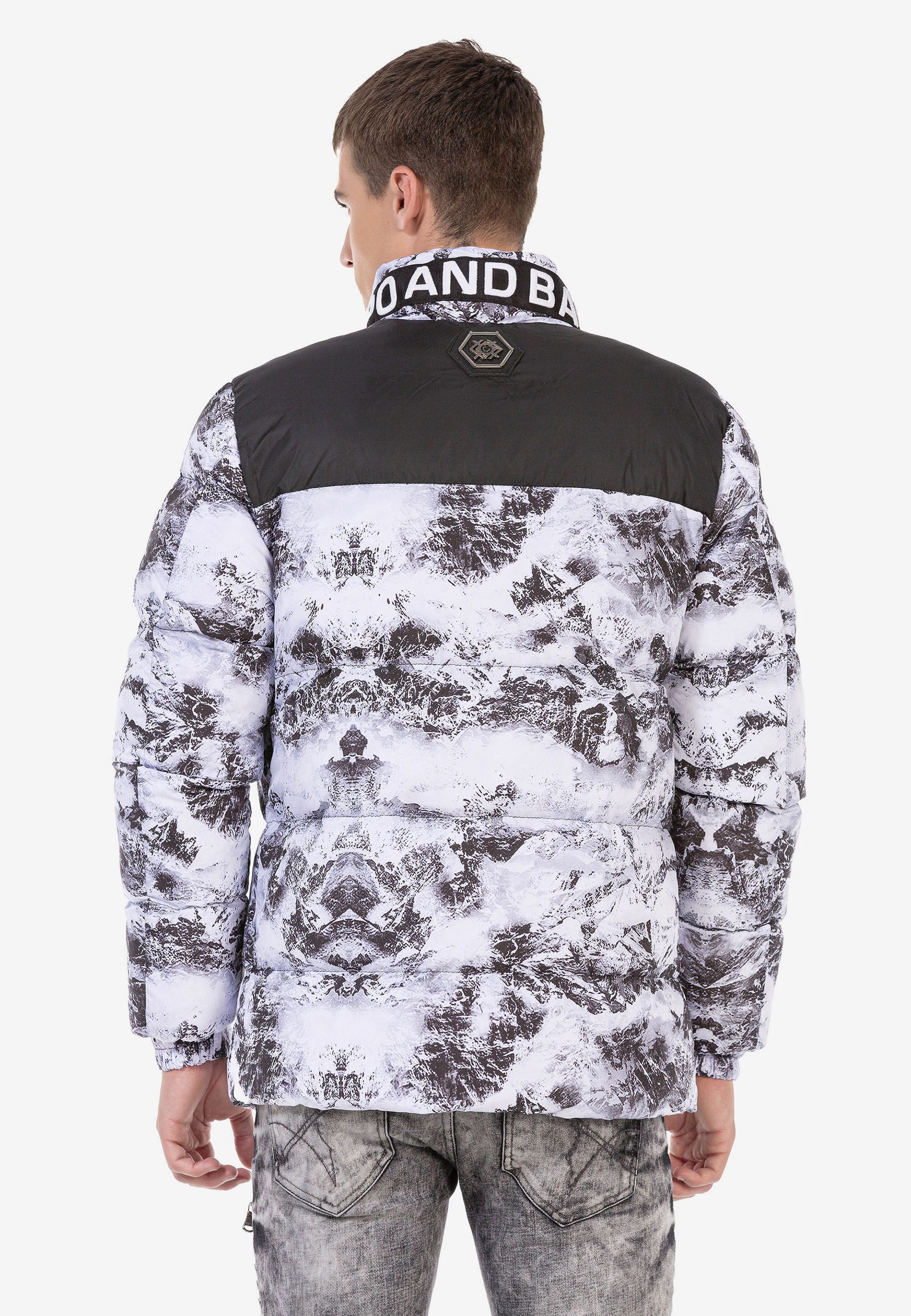 Cipo & Baxx Winterjacke Winterjacke mit Allover-Muster