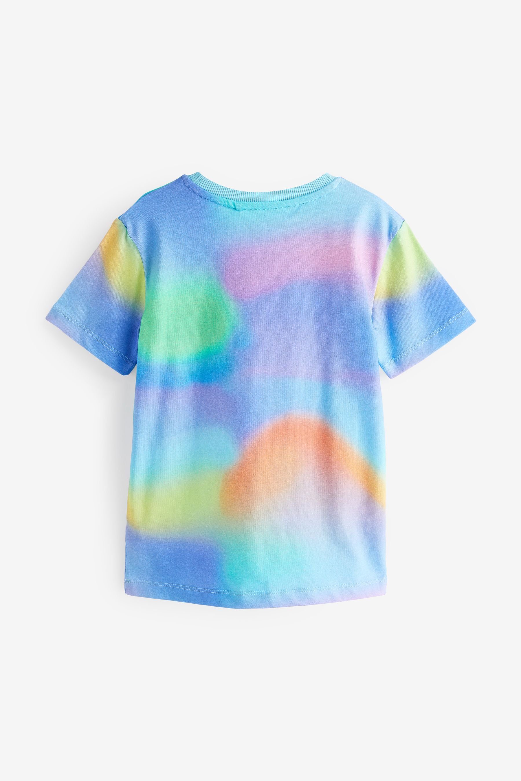 mit durchgehendem T-Shirt (1-tlg) Next Kurzarm-T-Shirt Pastel Print Marble Swirl