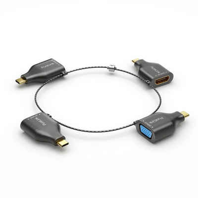 PureLink 4K USB-C Adapterring mit vier Adaptern (USB-C Stecker auf HDMI, Displa USB-Kabel