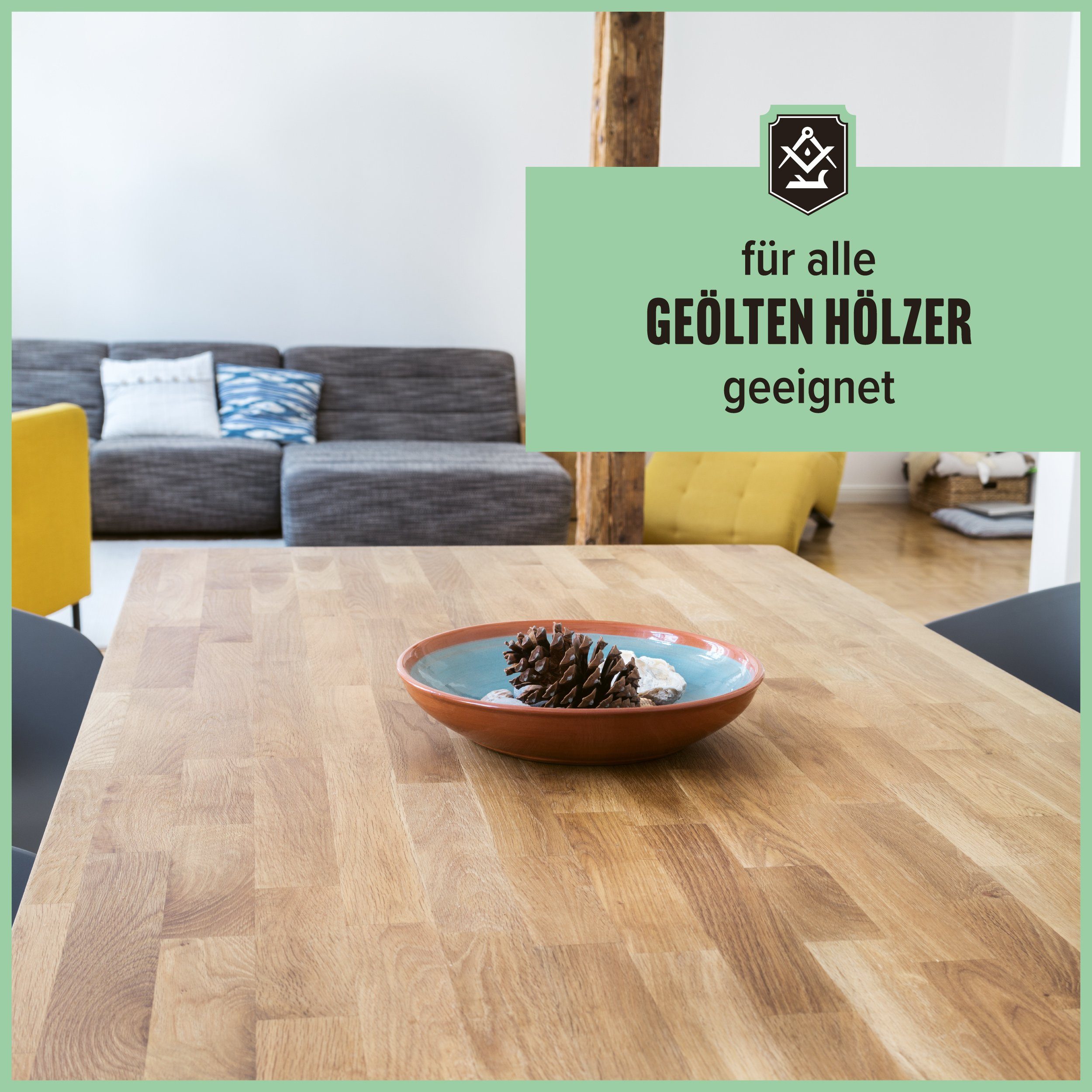 Baumwolltuch Holzöl - für Öl Set, + unbehandelten Holz - noch Holzoberflächen Schrader in Germany Made oder geölten zweiteiliges