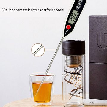 KÜLER Raumthermometer Elektronisches Thermometer,Fühler-Küchenthermometer,BBQ-Thermometer, Geeignet für Flüssigkeit,Wasser,Paste, Brot,Fleisch und Öltemperaturen