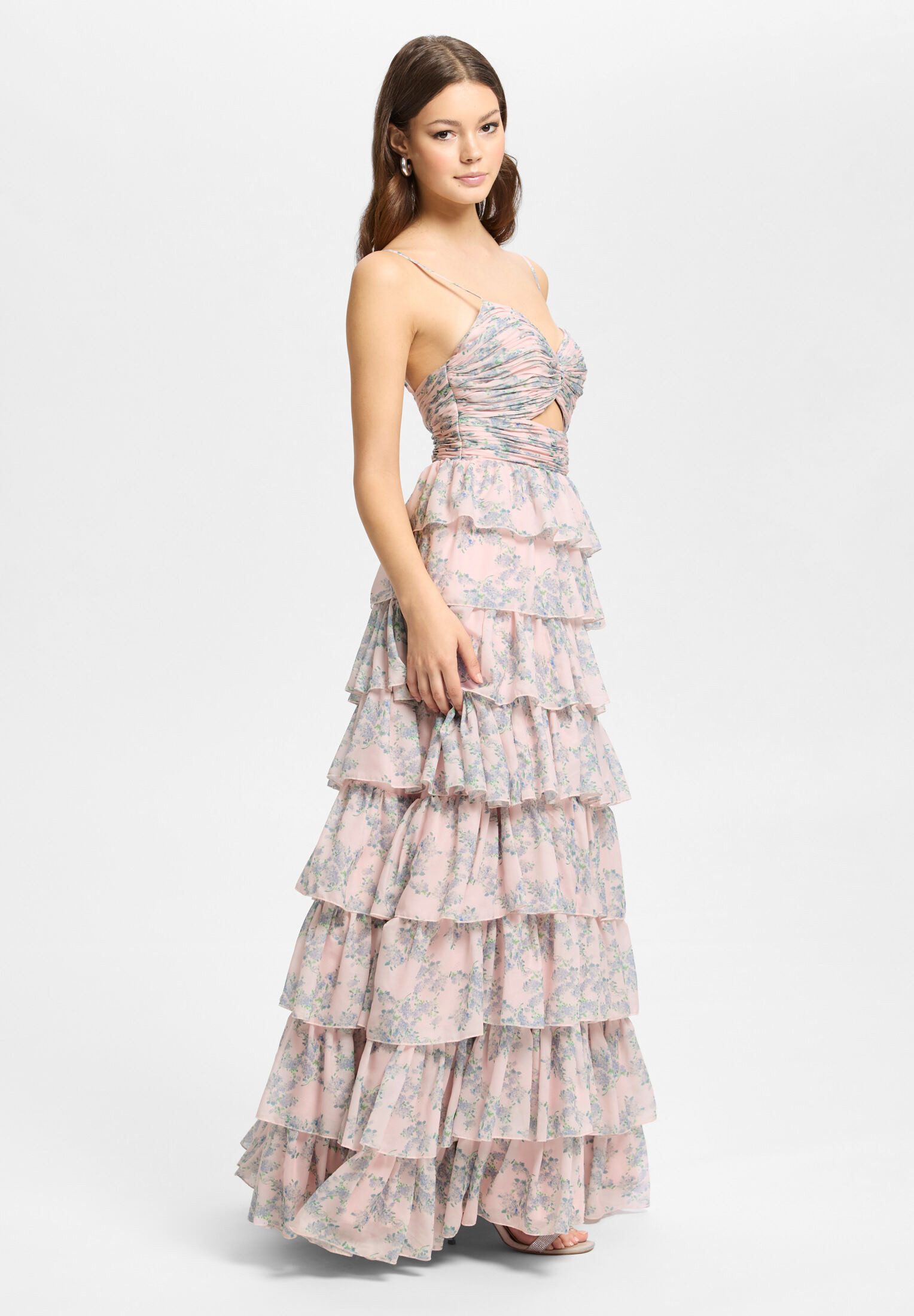 Hey Kyla Abendkleid - Printkleid mit Volantrock und Cut-out Detail Taillierter Schnitt mit ausgestelltem Rockteil – Bild 5 von 5