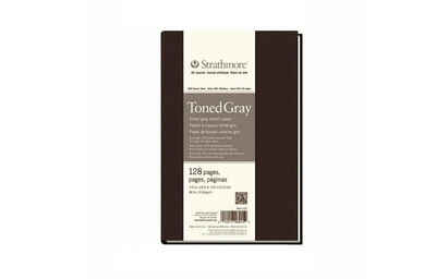 Skizzenbuch Skizzen-Papier Toned Gray, Tagebuch Softcover Art Journal, 21,6 x 27,9 cm, 118 g/m², 128 Seiten