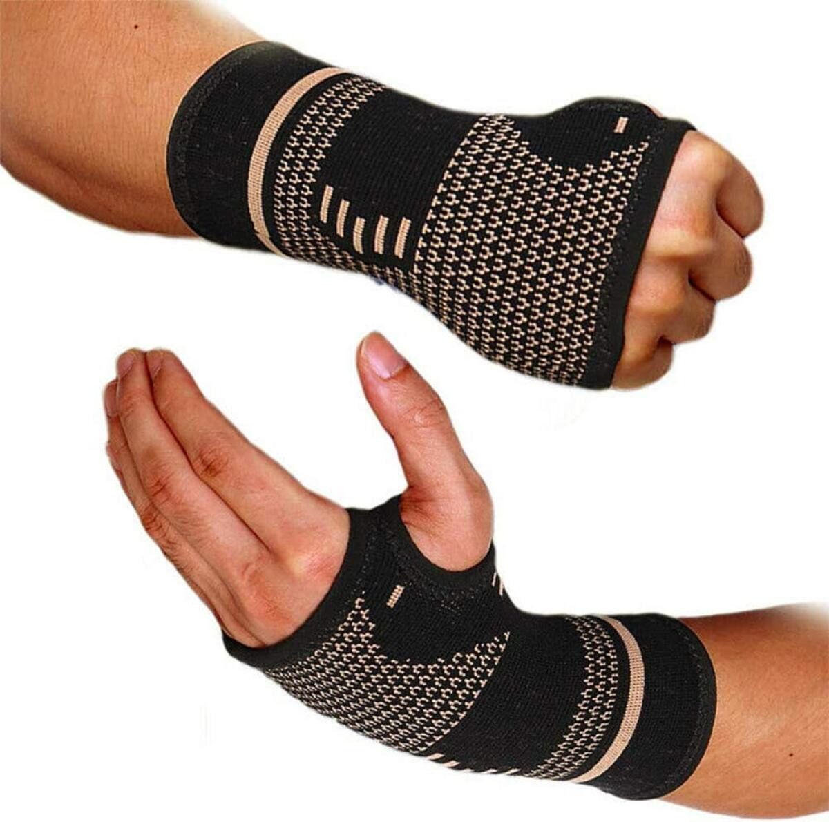 FELIXLEO Armbandage Handgelenk Bandage Schiene Copper Sport Fitness Krafttraining (2-tlg)