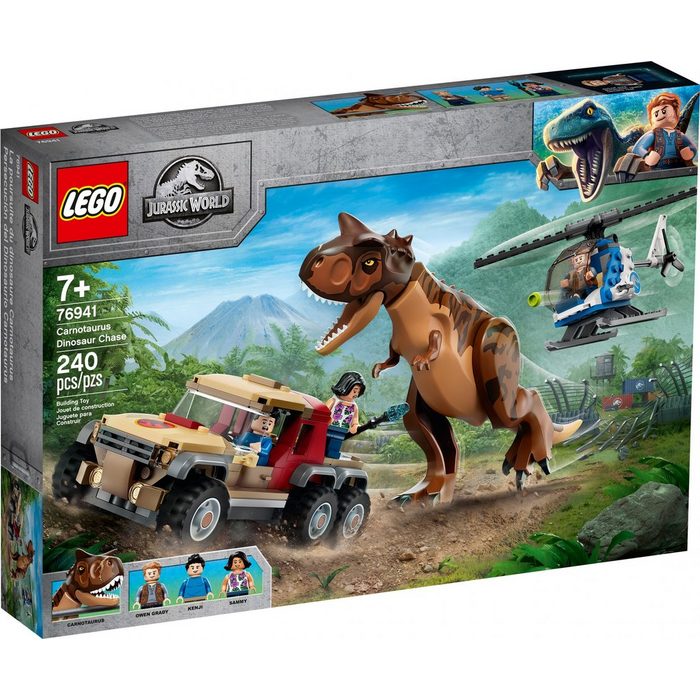 LEGO® Konstruktionsspielsteine LEGO® Jurassic World™ - Verfolgung des Carnotauru (Set 240 St)