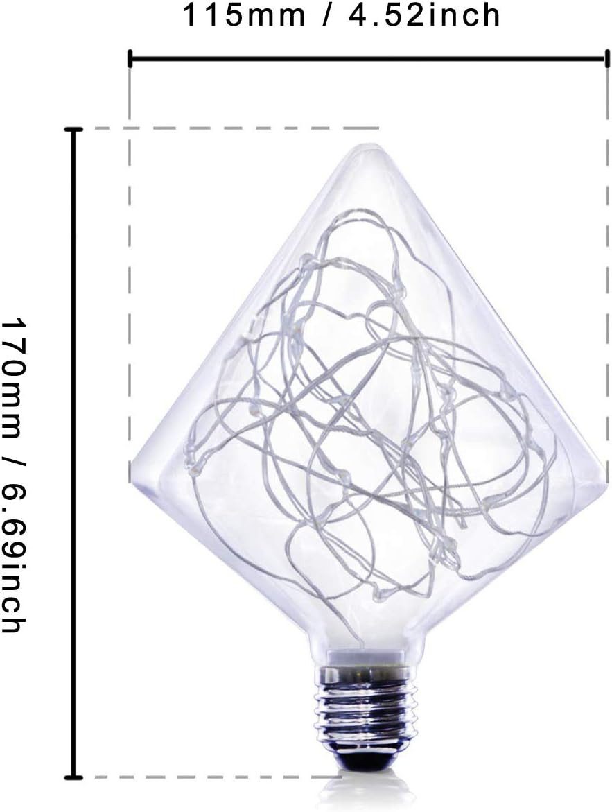 ZMH LED-Leuchtmittel LED Glühbirne E27 3W Diamant Warmweiß Geschenkidee Weihnachtsschmuck, E27, 2700k